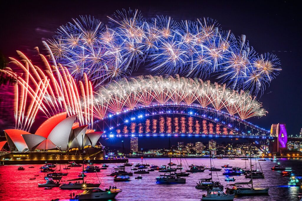 Fireworks on the Sydney Harbor Bridge, Australia