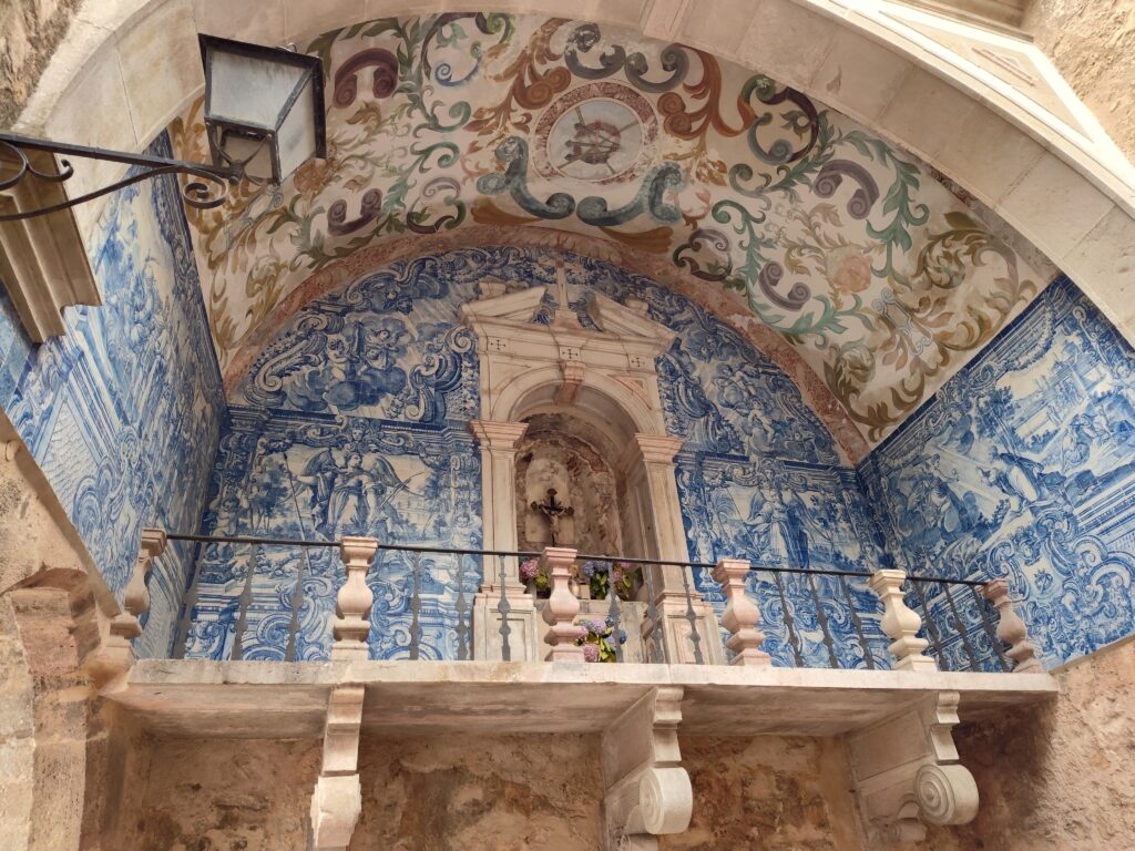 Mosaics in the entrance to Obidos, Central Portugal.